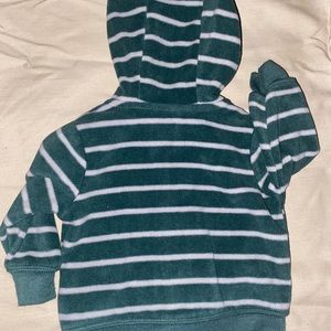 Baby hooded velvet jacket .